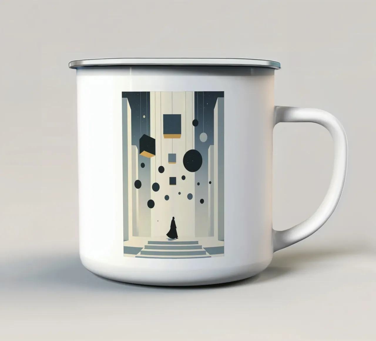 Il tempio delle forme sospese tazza in smalto da Digital Deco