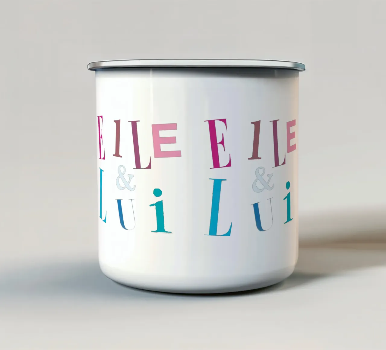 Elle & Lui tazza in smalto da Catherine Aguilar