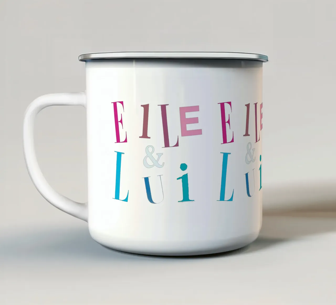 Elle & Lui tazza in smalto da Catherine Aguilar