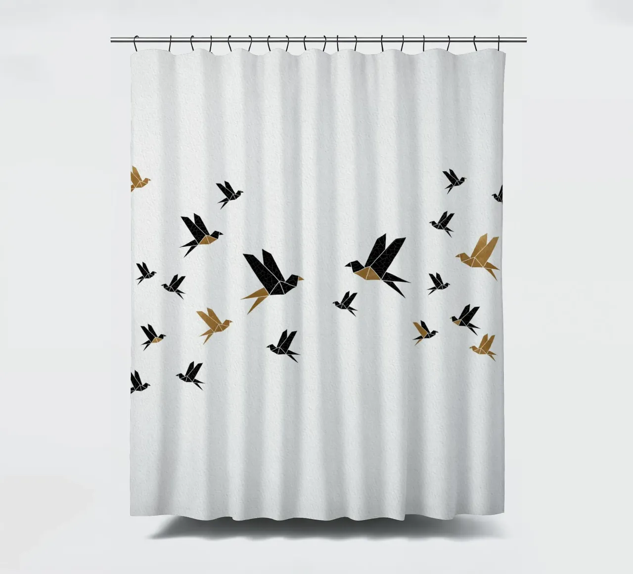 Origami Birds Collage III shower curtain by Orara Studio
