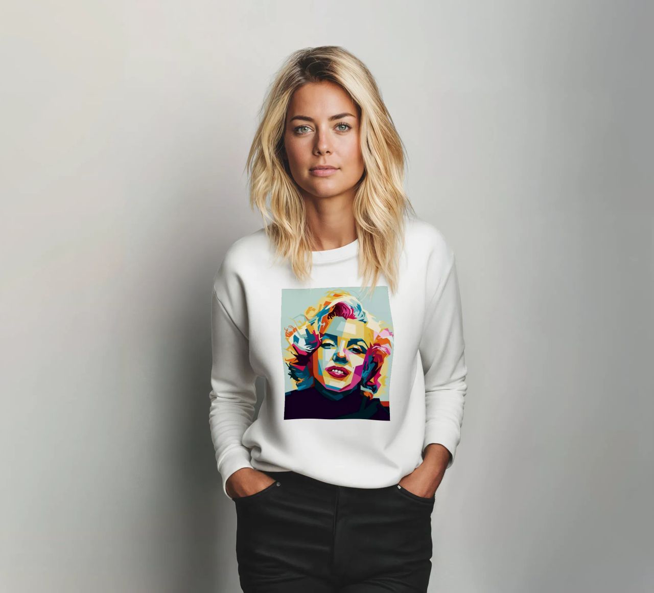 M Monroe Style WPAP felpa da SW Artwork