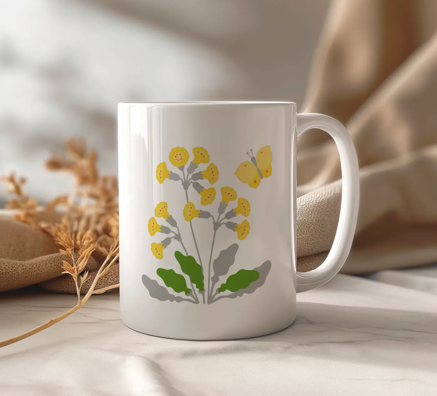 Cowslip ceramic mug by Lidia Blomgren