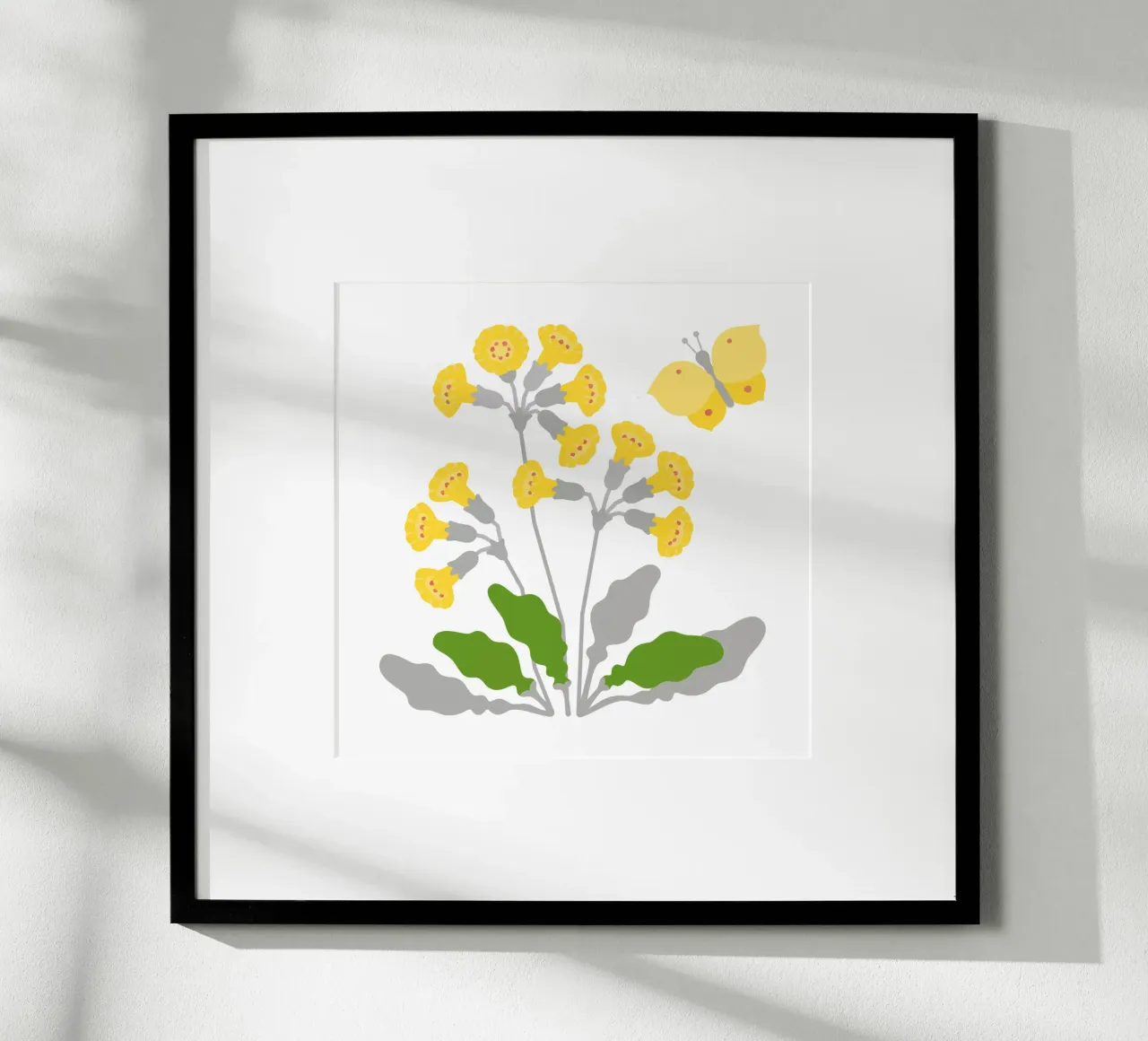 Cowslip poster with aluminum frame by Lidia Blomgren