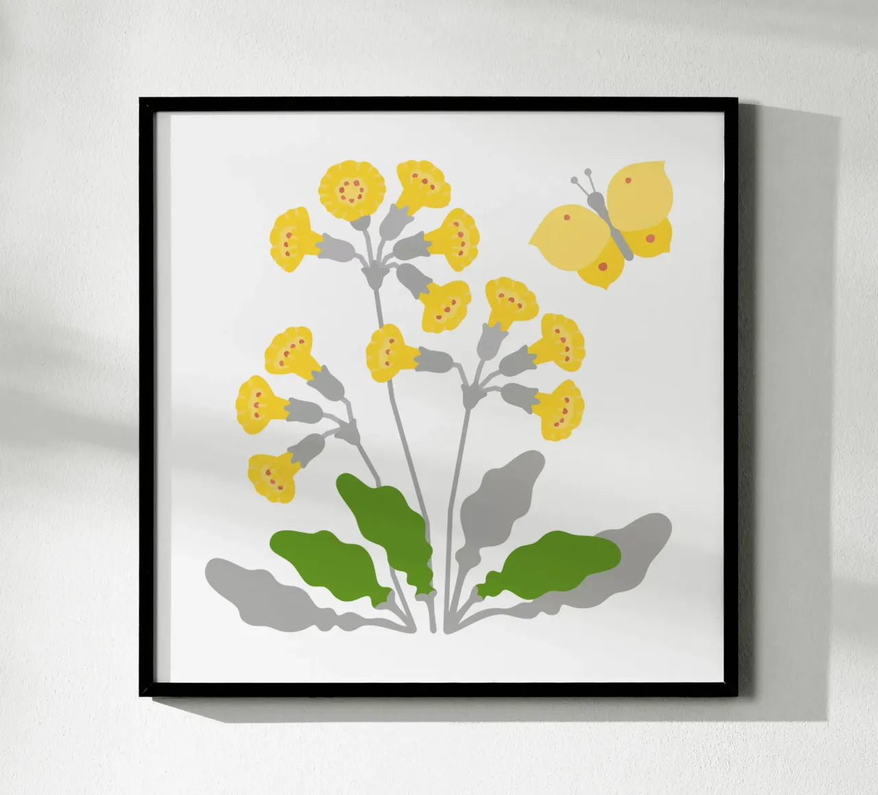 Cowslip poster with aluminum frame by Lidia Blomgren