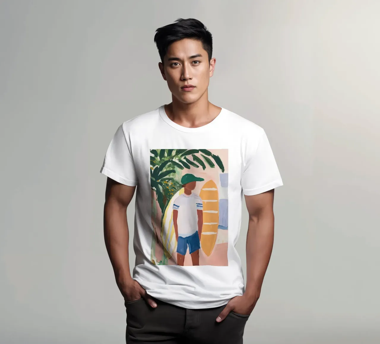 The Surfer's Pause II t-shirt da BALIKA HOMES ART
