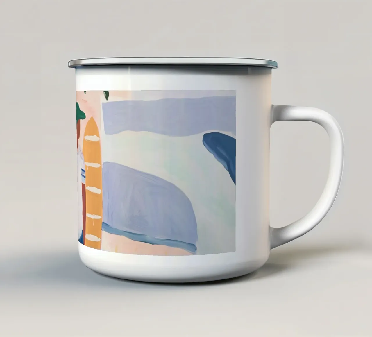 The Surfer's Pause II tazza in smalto da BALIKA HOMES ART