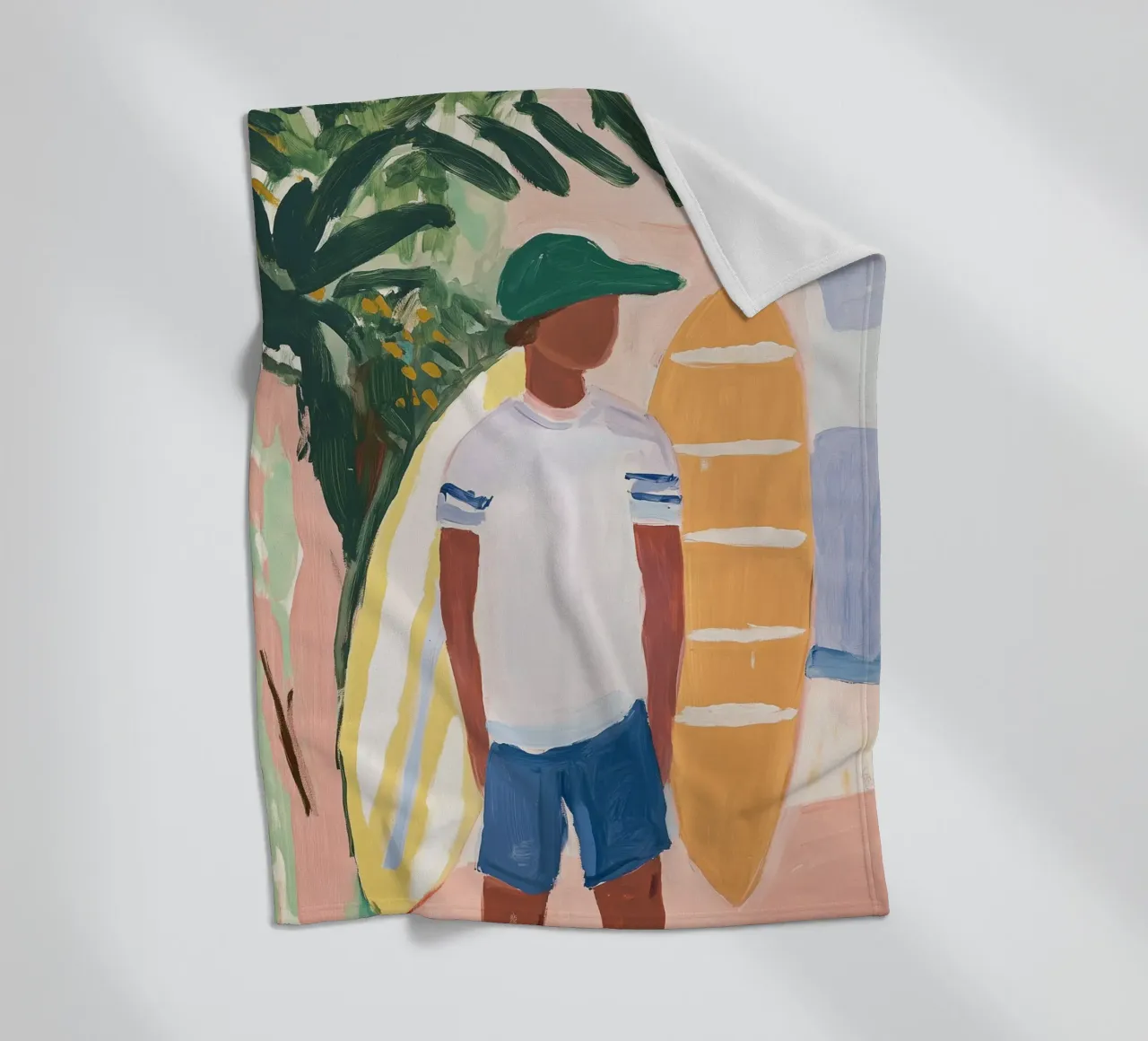 The Surfer's Pause II coperta in pile da BALIKA HOMES ART