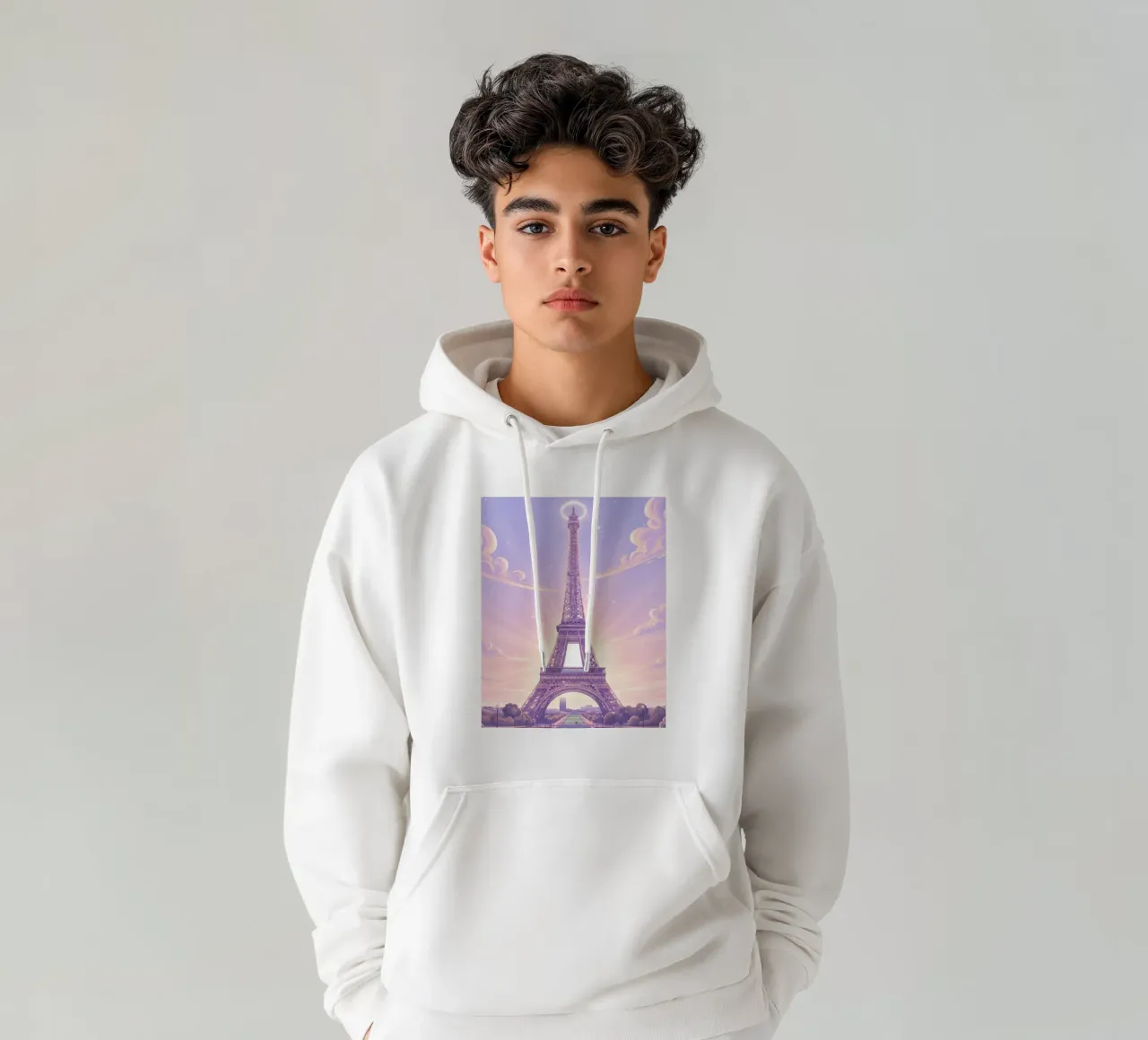 Torre Eiffel Parigi felpa con cappuccio da LUMINTU