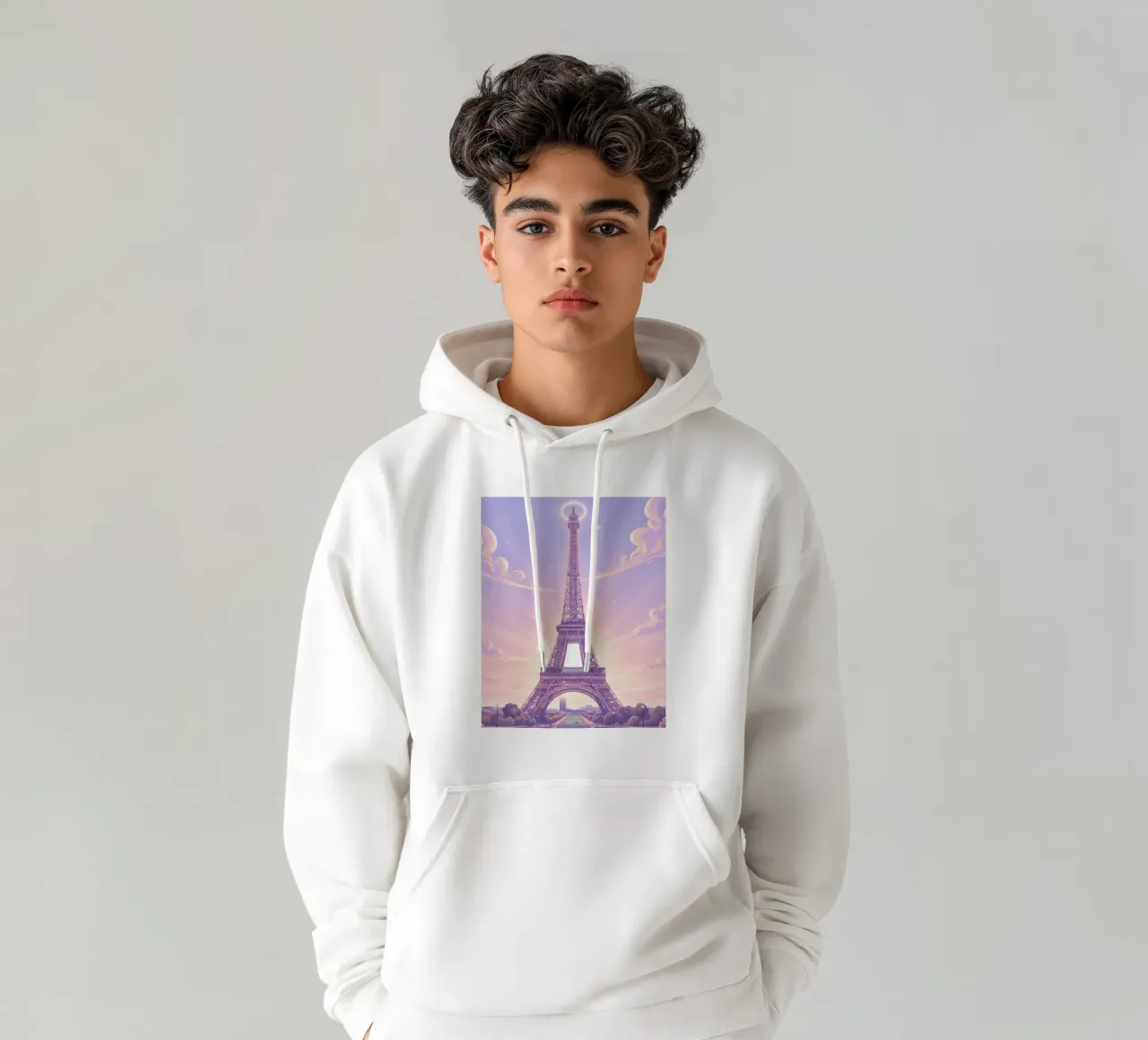 Torre Eiffel Parigi felpa con cappuccio da LUMINTU