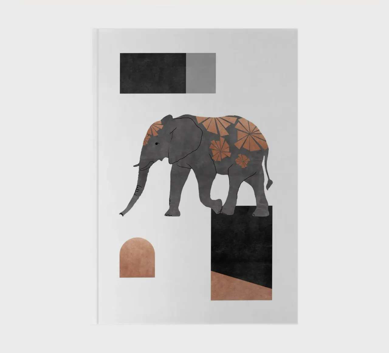 Mosaïque d'éléphants II carnet de notes de Orara Studio