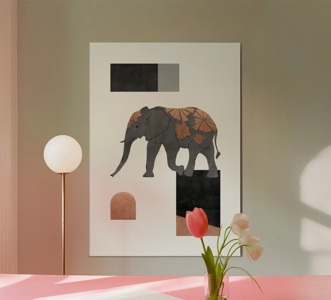 Elephant Mosaic II hahnemühle by Orara Studio