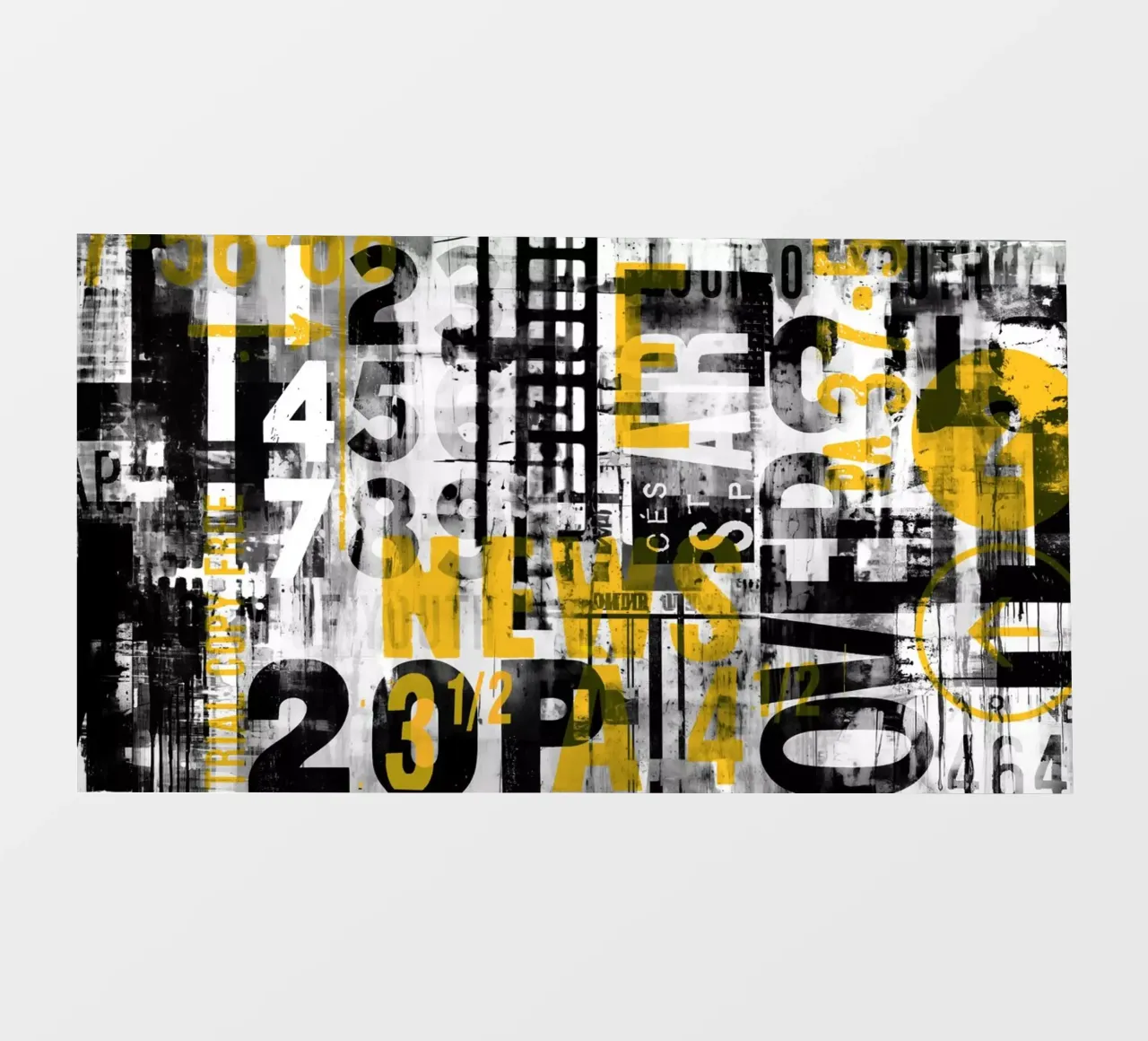 Grunge Typo Street Art Noir Jaune film rétro-éclairé de Andrea Haase Modern Home