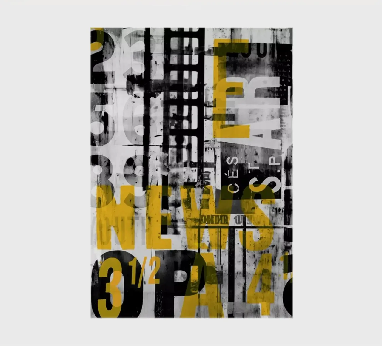 Grunge Typo Street Art Noir Jaune carnet de notes de Andrea Haase Modern Home
