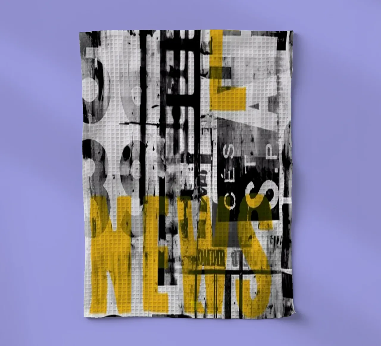 Grunge Typo Street Art Noir Jaune torchon de Andrea Haase Modern Home
