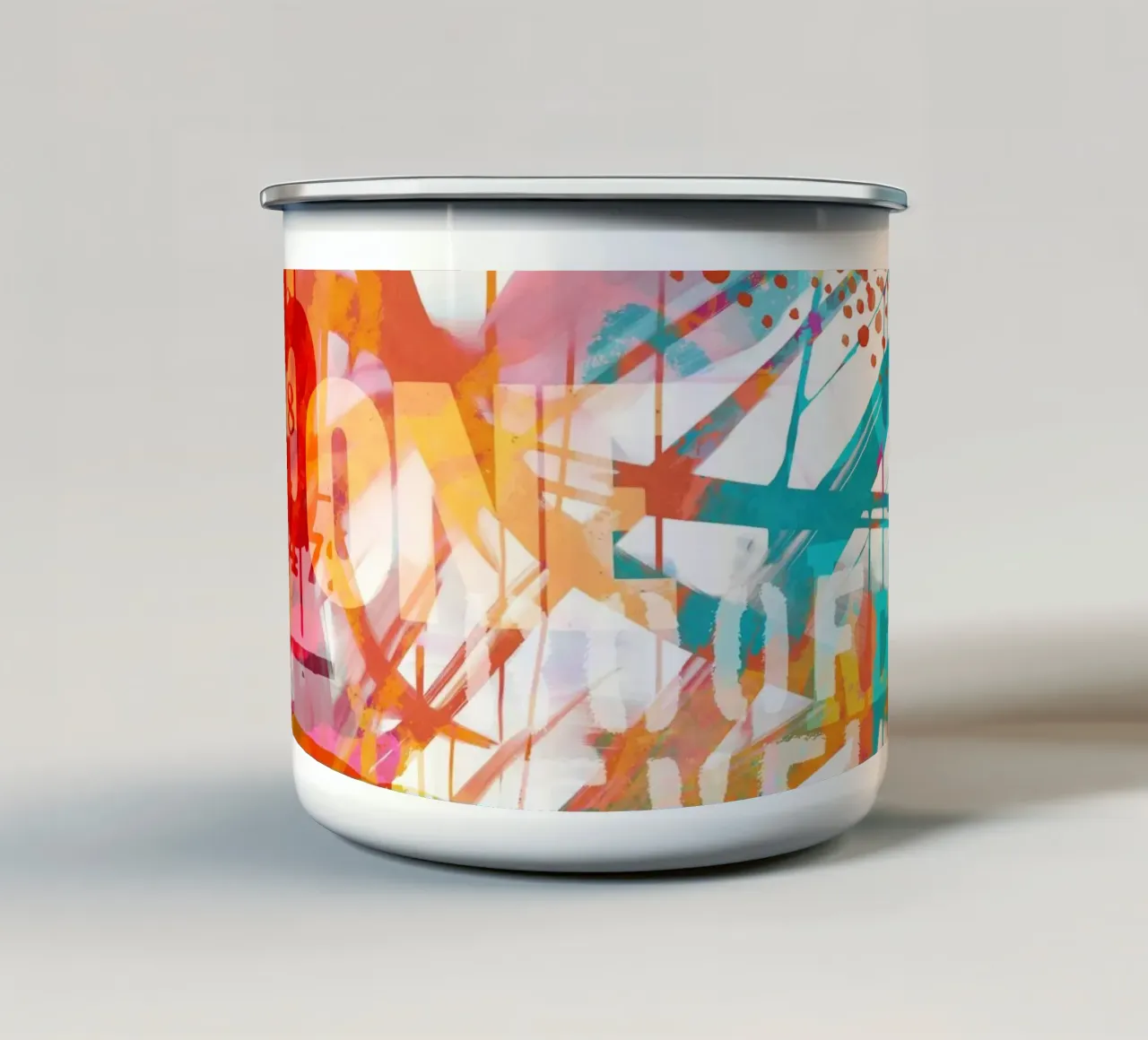 Modern Multicolor Mixed Media Typography Art enamel mug by Andrea Haase Modern Home