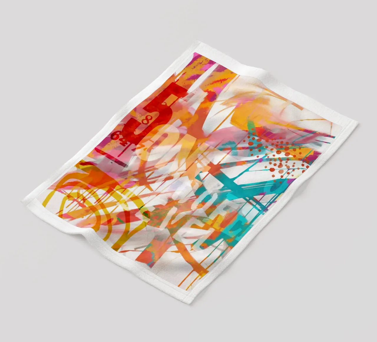 Moderna arte tipografica multicolore a tecnica mista coperta in pile da Andrea Haase Modern Home