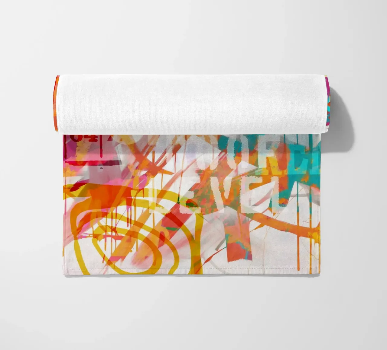 Moderna arte tipografica multicolore a tecnica mista telo mare da Andrea Haase Modern Home