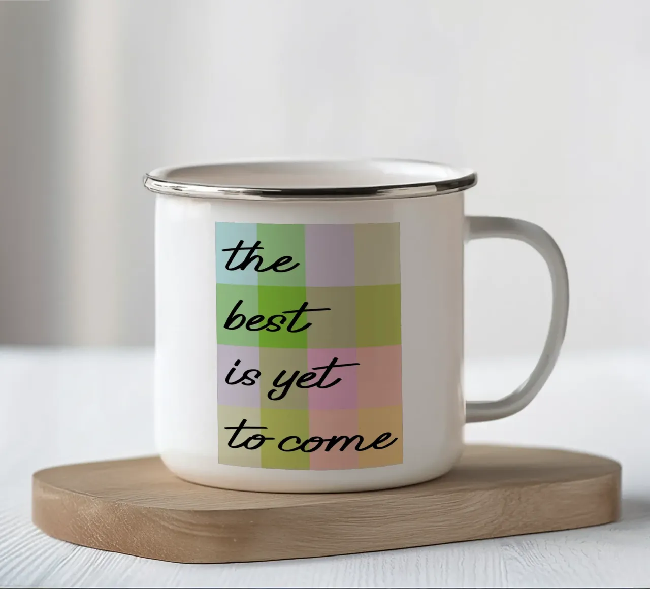 il meglio deve ancora venire tazza in smalto da the gondils