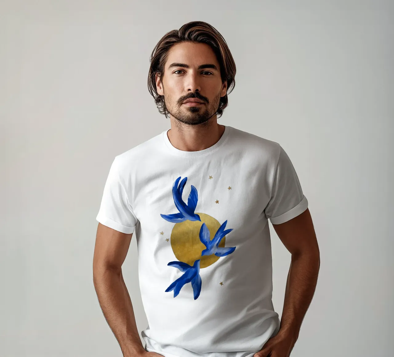 Uccelli blu t-shirt da Orara Studio