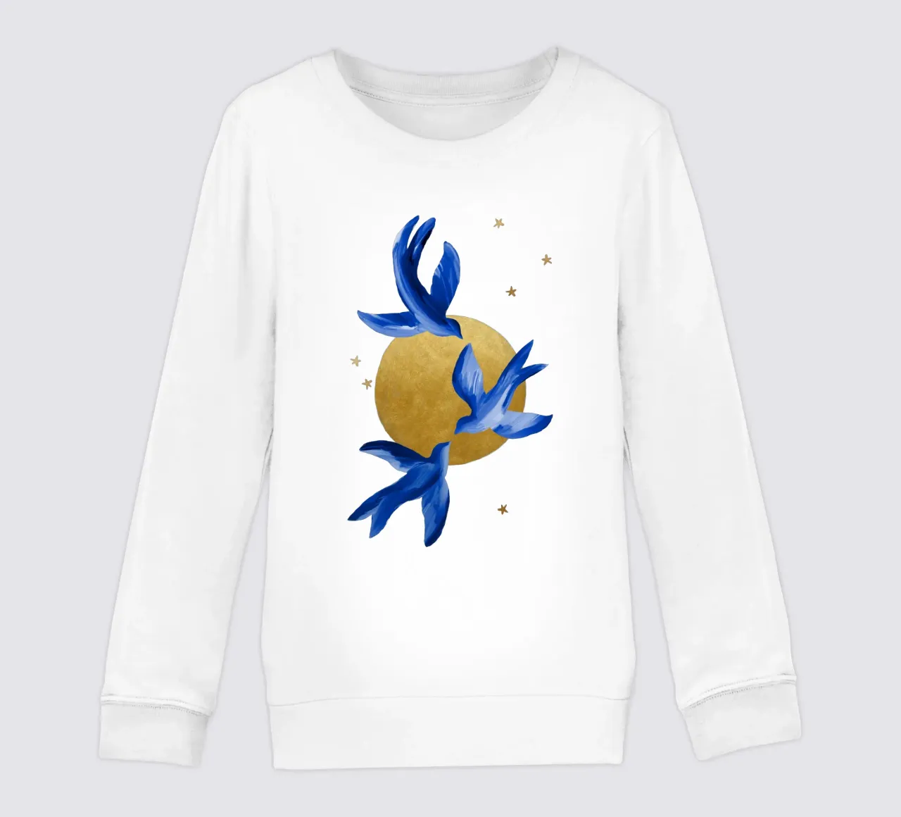 Uccelli blu felpa bambino da Orara Studio
