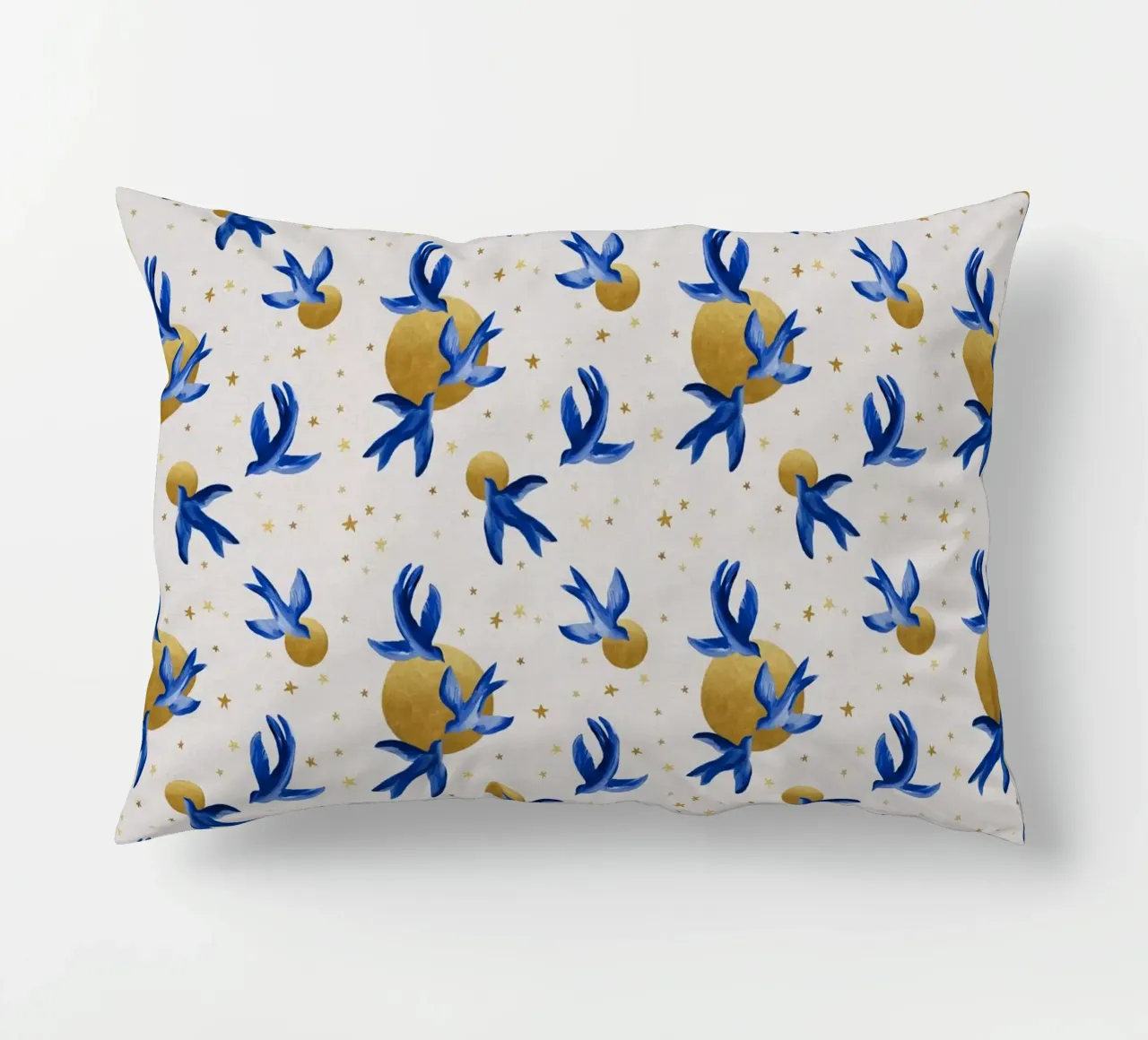 Uccelli blu cuscino da Orara Studio