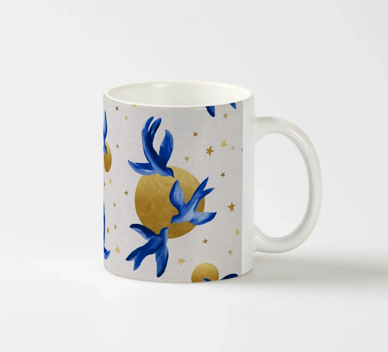 Uccelli blu tazza in ceramica da Orara Studio
