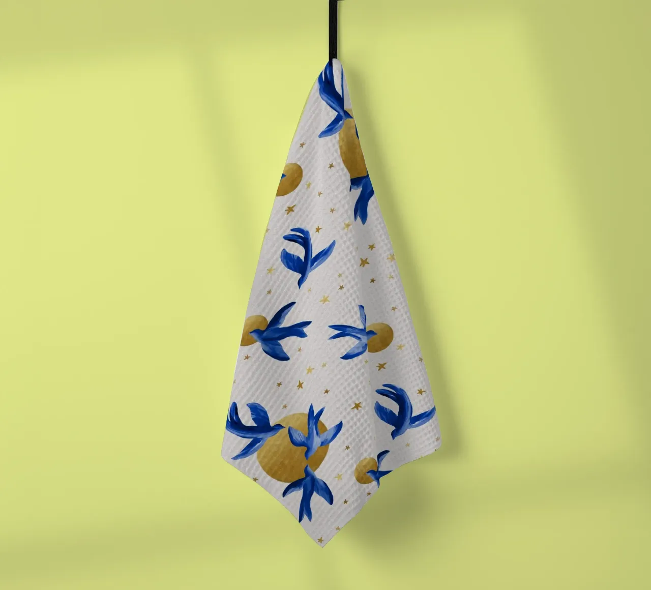 Blue Birds tea towel by Orara Studio