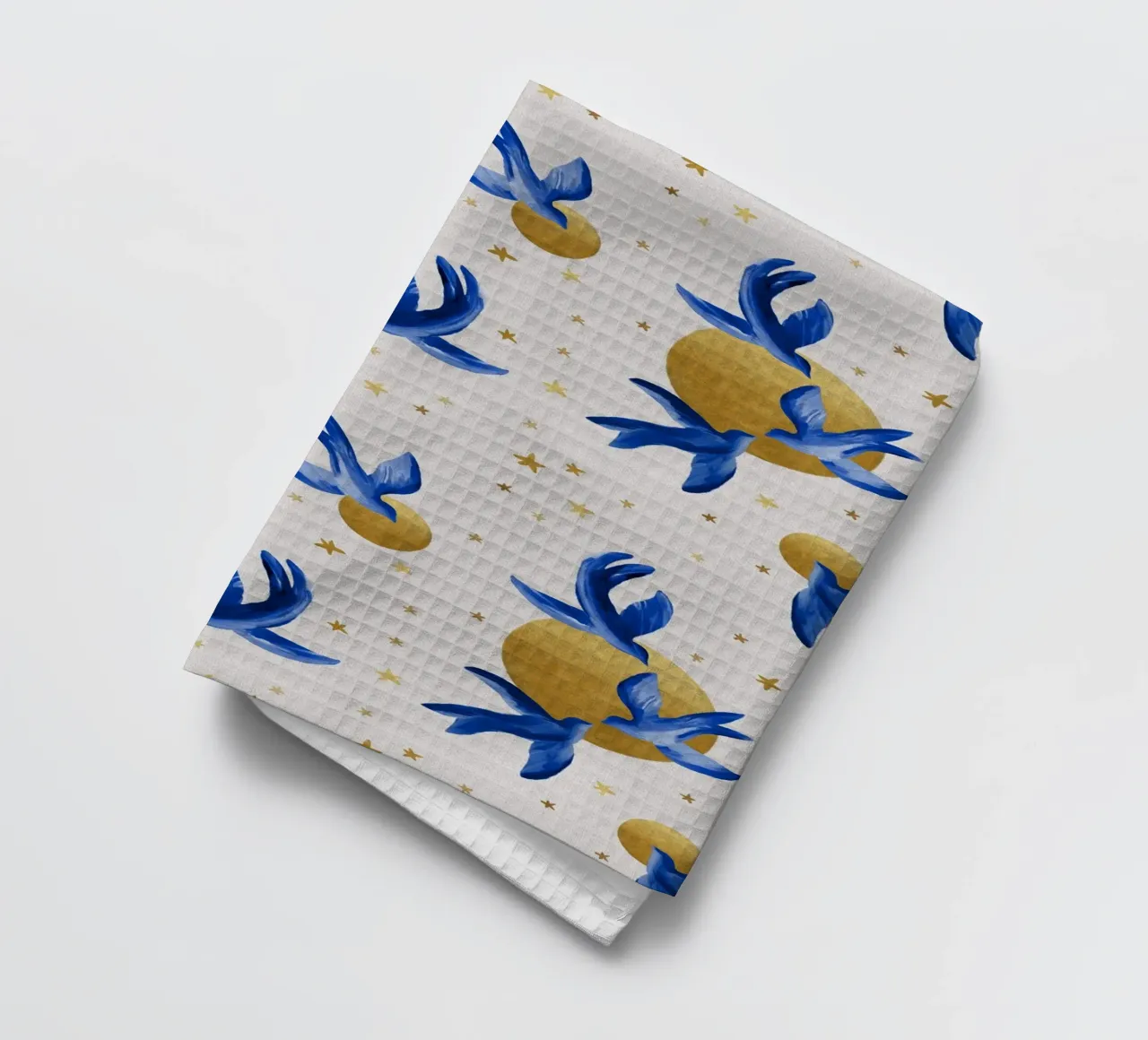 Blue Birds tea towel by Orara Studio