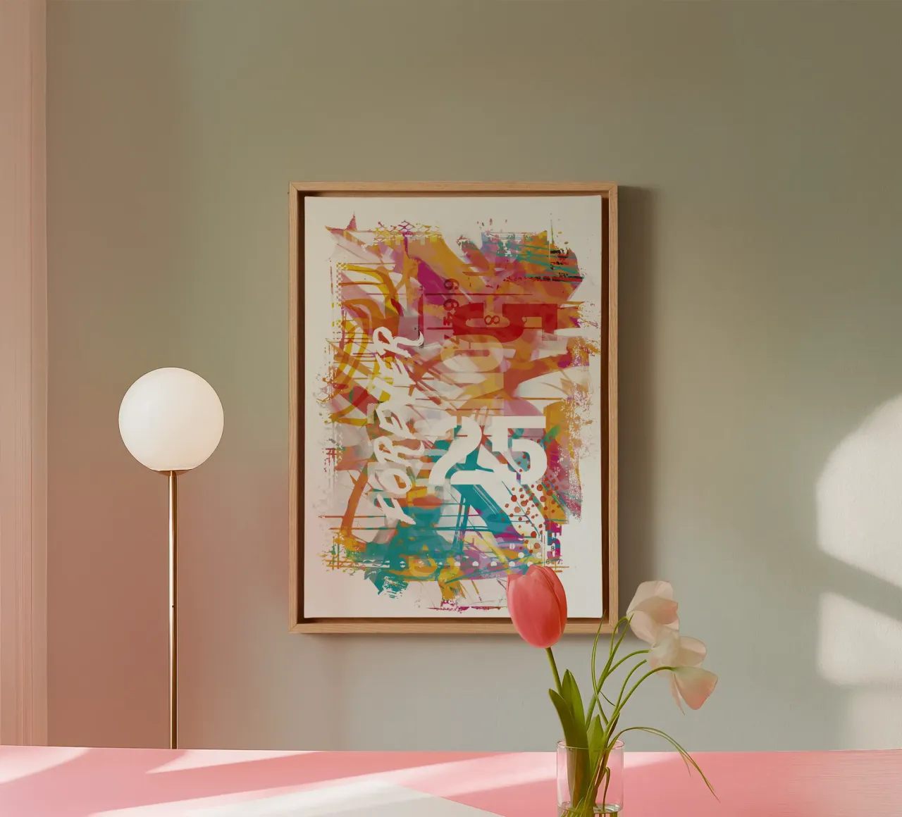 Modern Typo Mix Forever 25 canvas with Floater frame by Andrea Haase Modern Home