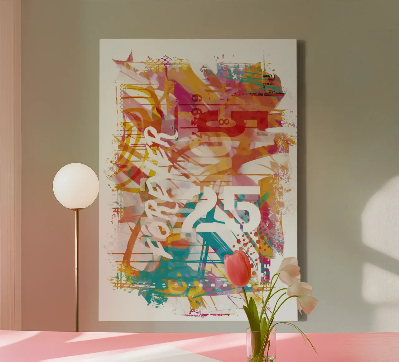 Modern Typo Mix Forever 25 canvas with Floater frame by Andrea Haase Modern Home
