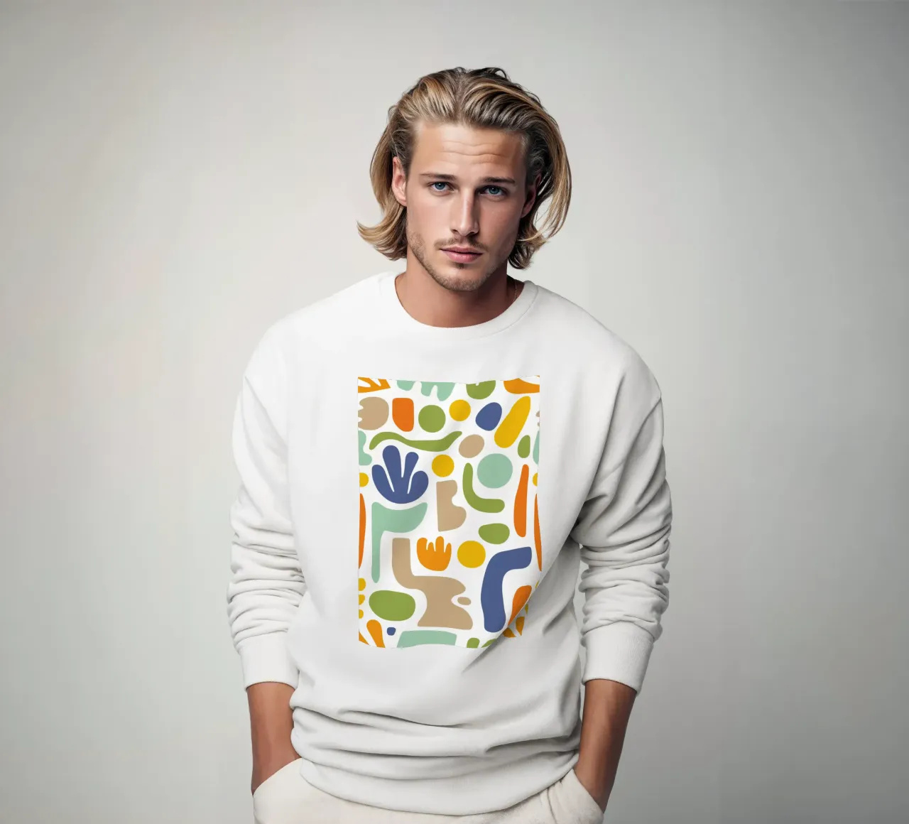 Matisse Mid Century Pattern Forme libere in colori retrò felpa da Andrea Haase Modern Home