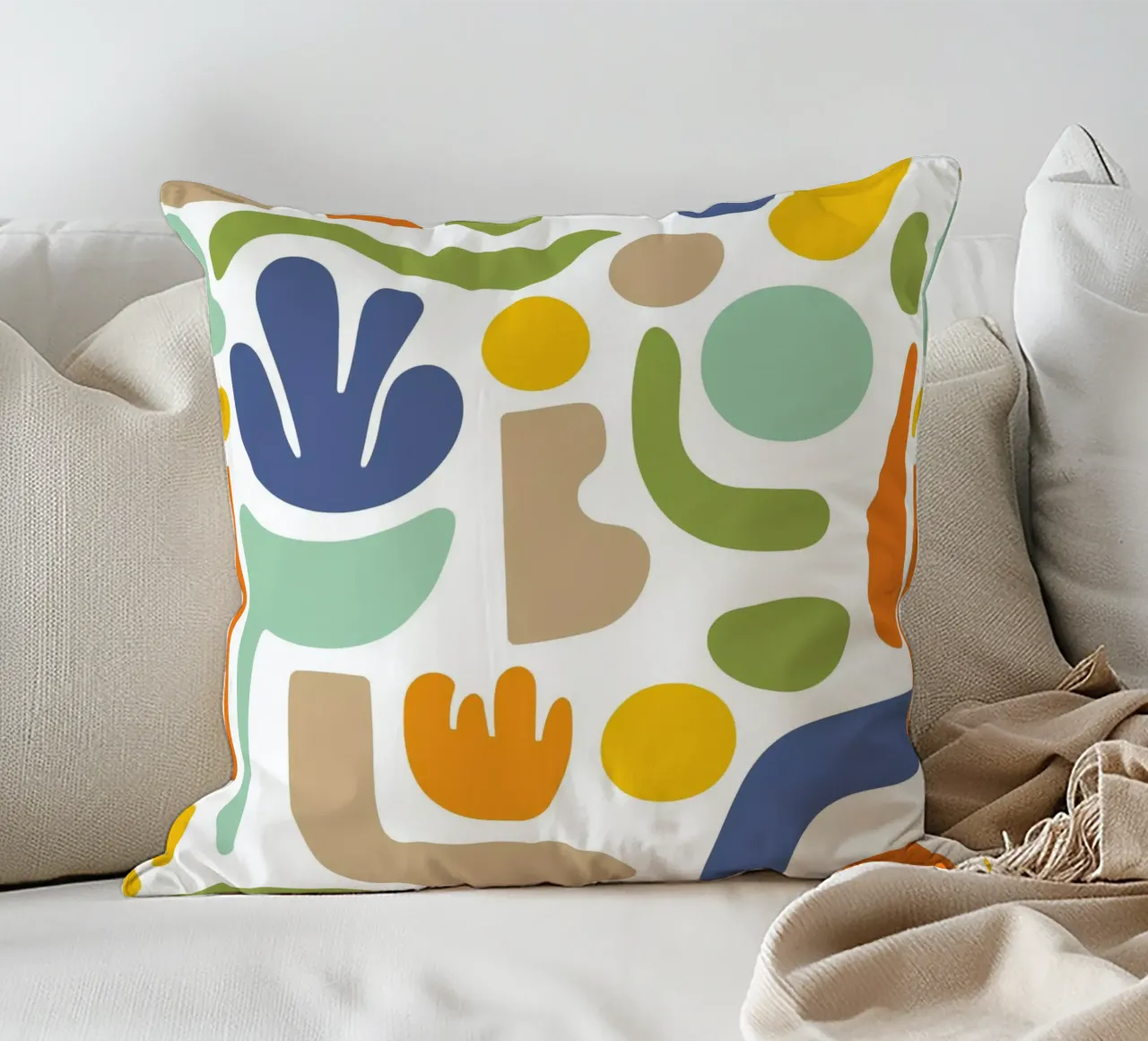 Matisse Mid Century Pattern Forme libere in colori retrò cuscino da Andrea Haase Modern Home