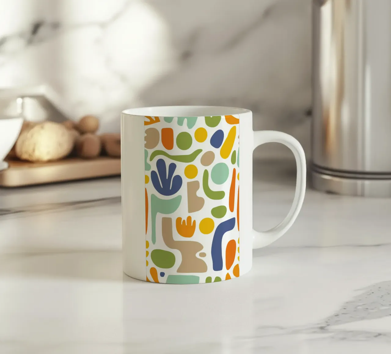 Matisse Mid Century Pattern Forme libere in colori retrò tazza in ceramica da Andrea Haase Modern Home