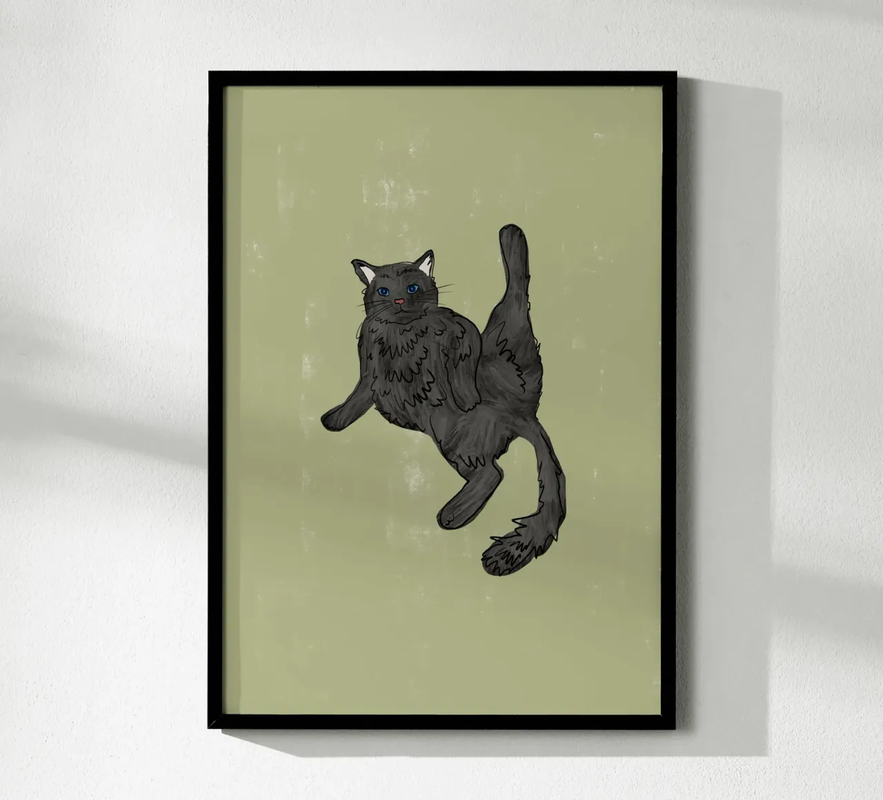 Gatto nero poster con telaio in plastica da Orara Studio