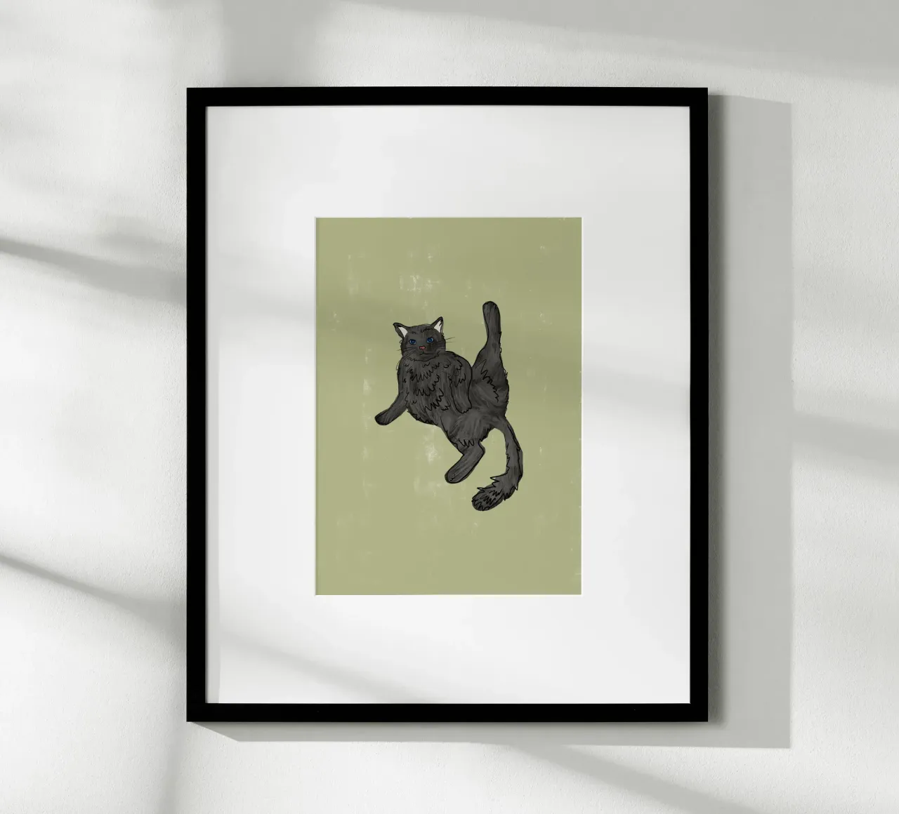 Gatto nero poster con telaio in plastica da Orara Studio