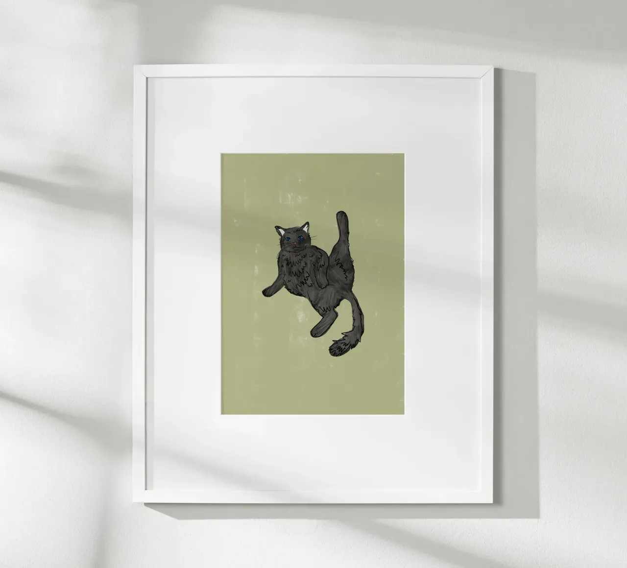 Gatto nero poster con telaio in plastica da Orara Studio