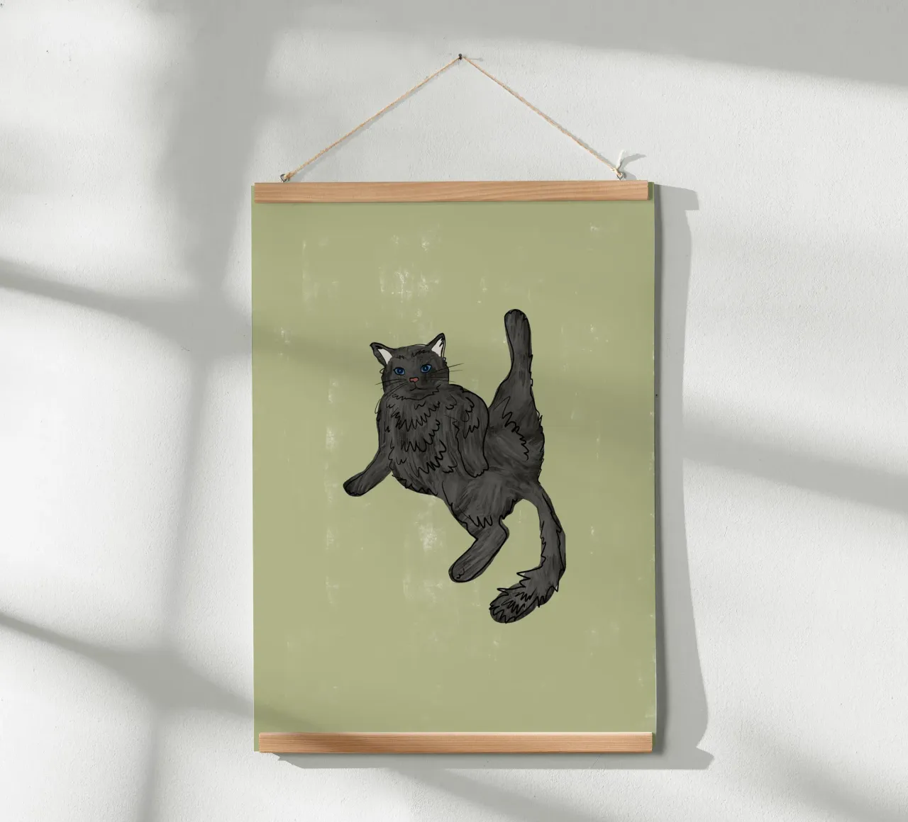Gatto nero poster con telaio in plastica da Orara Studio