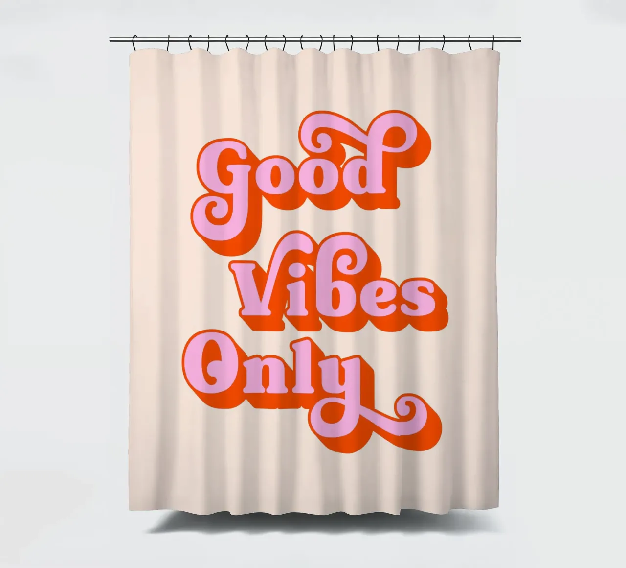 Good Vibes Only (Pfirsich und rosa Ton) Duschvorhang von Paigaam Studio