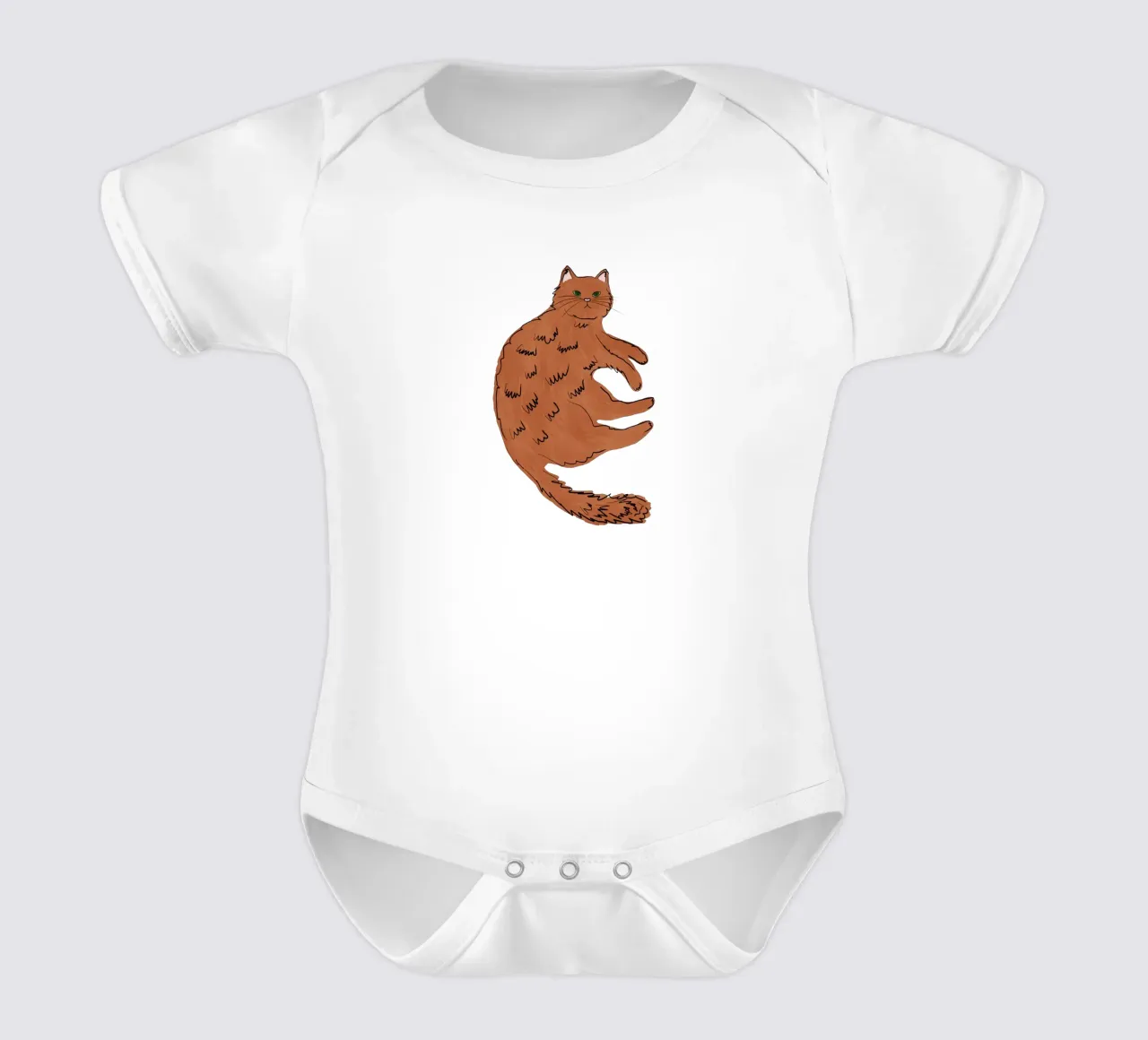 Ginger Cat body neonato maniche corte da Orara Studio