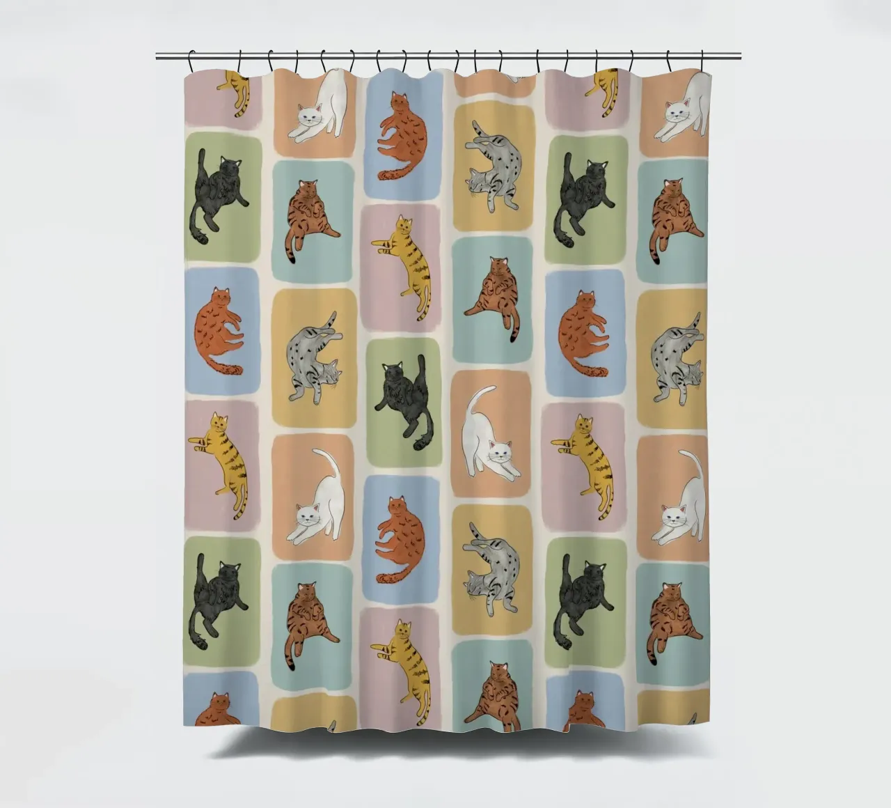 Ginger Cat tenda da doccia da Orara Studio