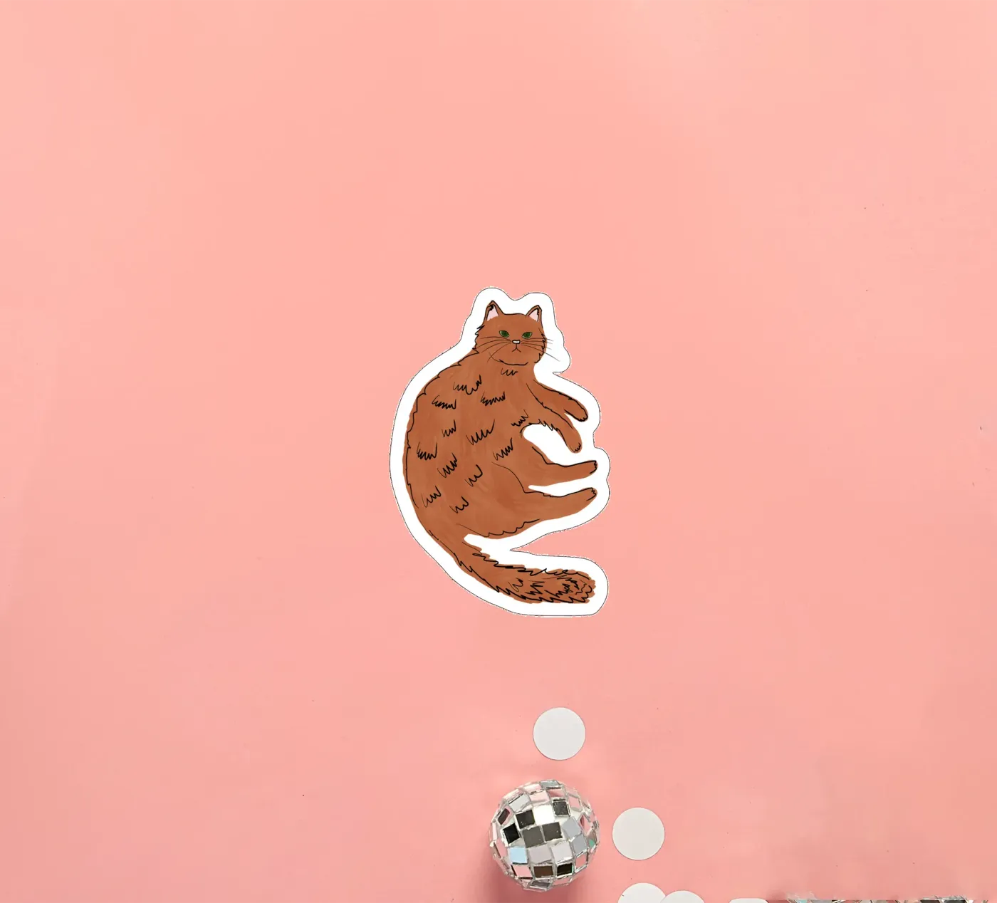 Ginger Kat sticker van Orara Studio