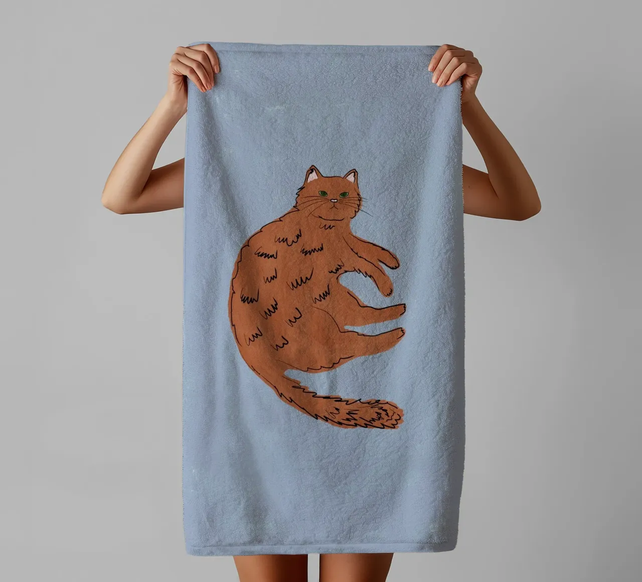 Ginger Cat asciugamano da bagno da Orara Studio