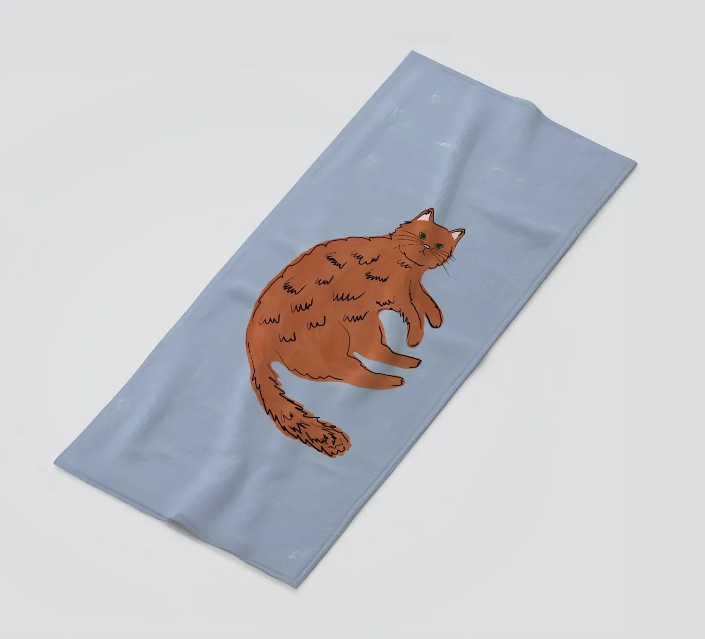 Ginger Cat beach towel by Orara Studio