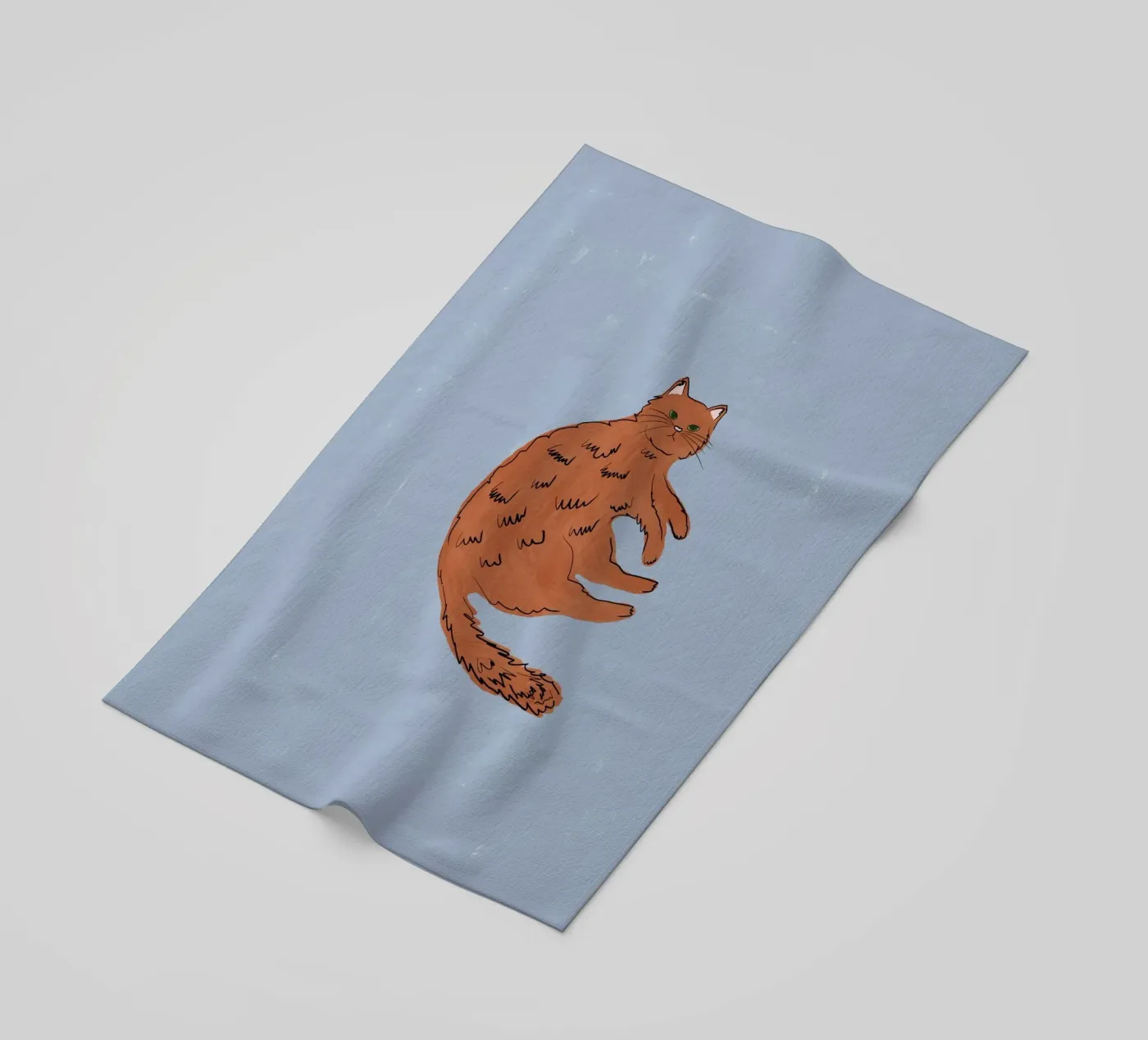 Ginger Cat beach towel by Orara Studio