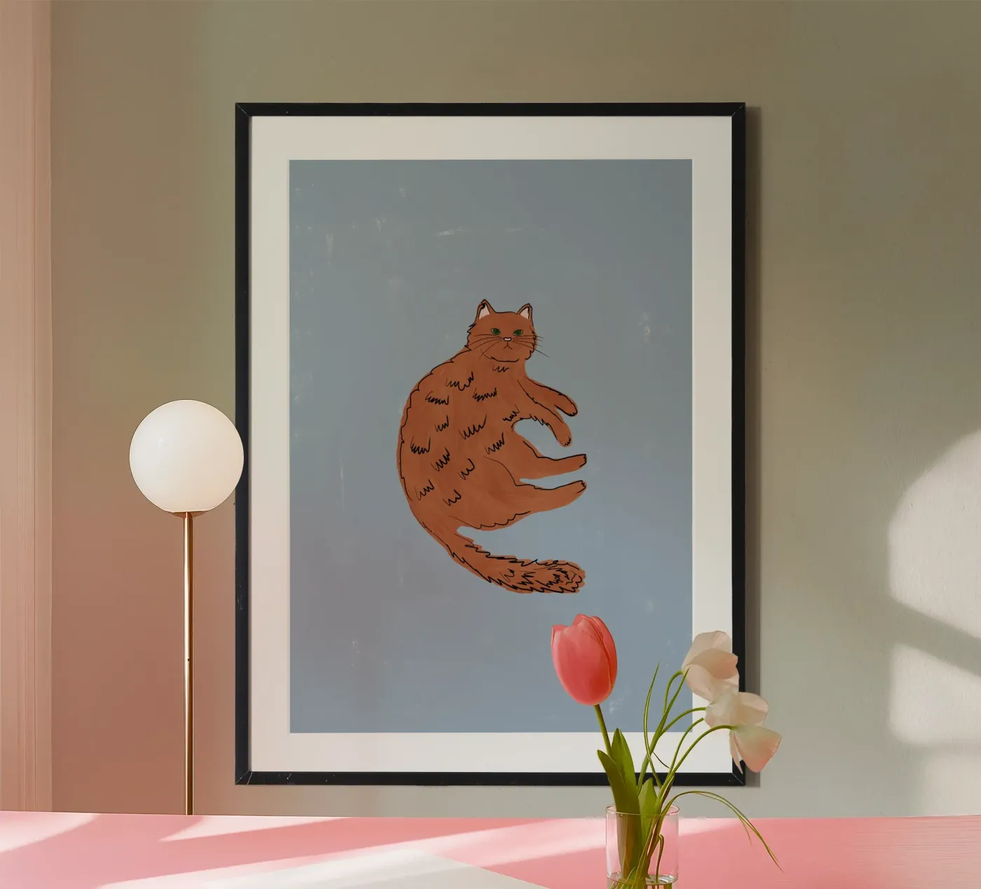 Ginger Cat poster van Orara Studio