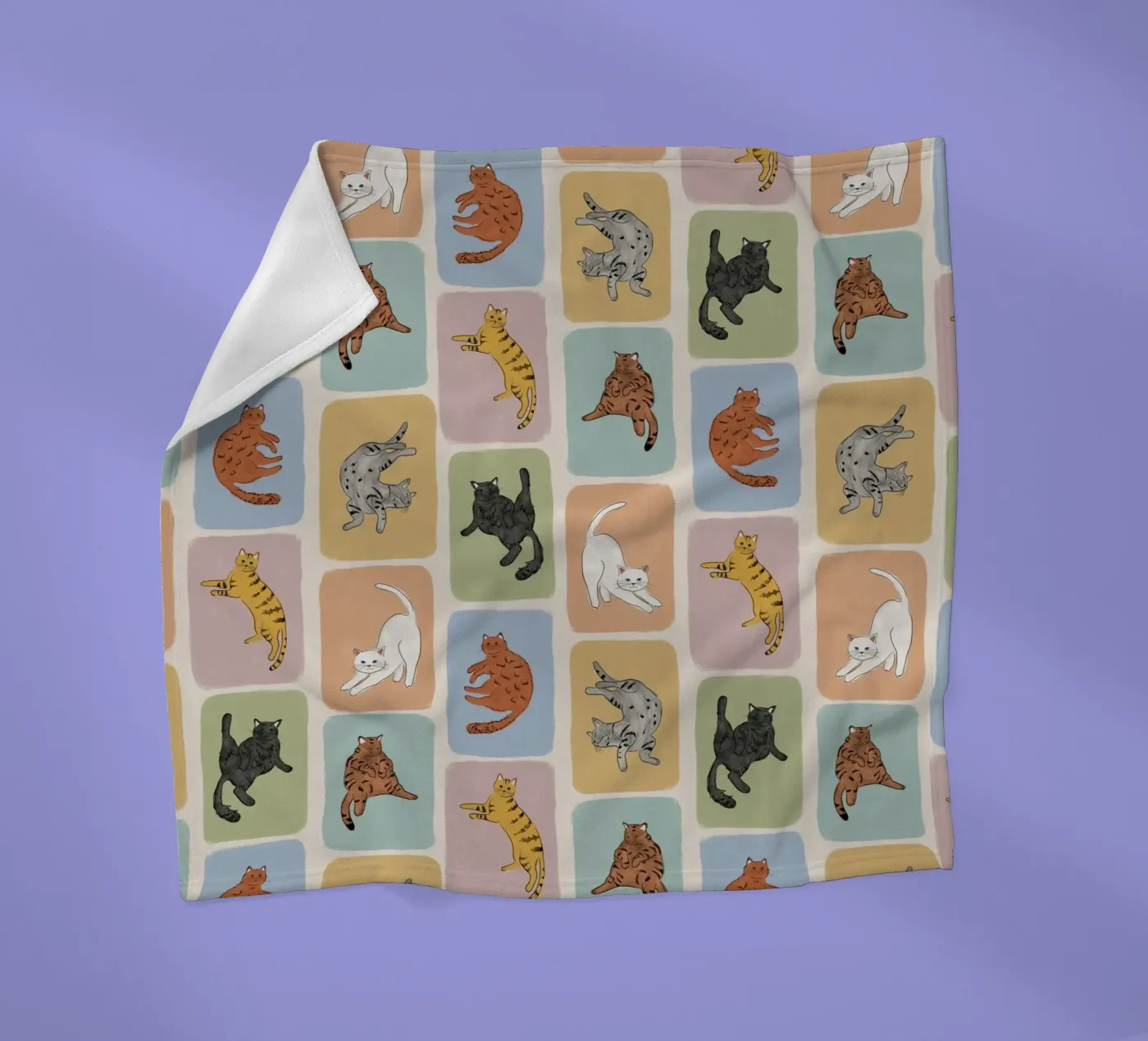 Chat gingembre plaid polaire de Orara Studio