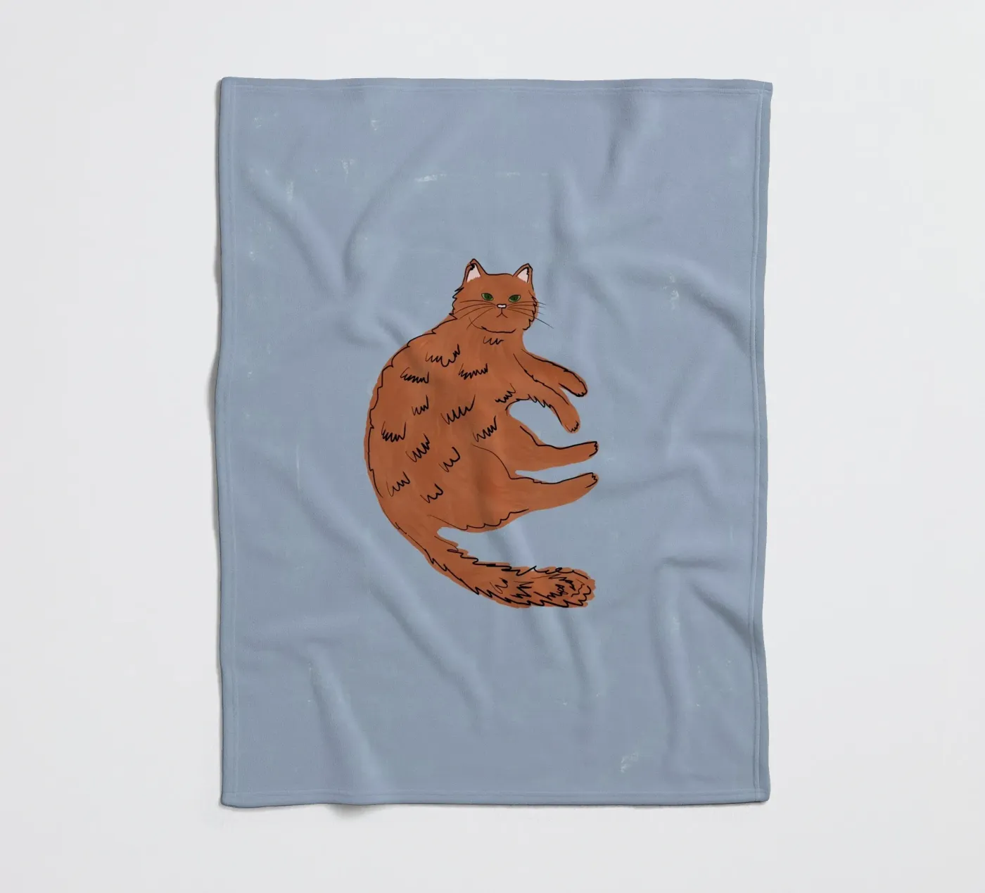 Chat gingembre plaid polaire de Orara Studio