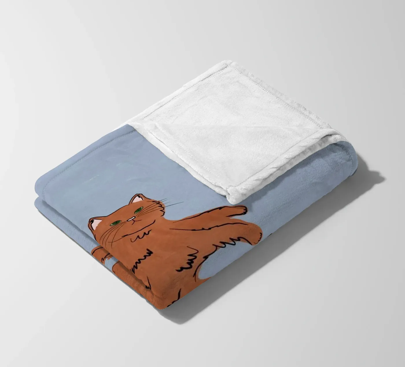 Chat gingembre plaid polaire de Orara Studio