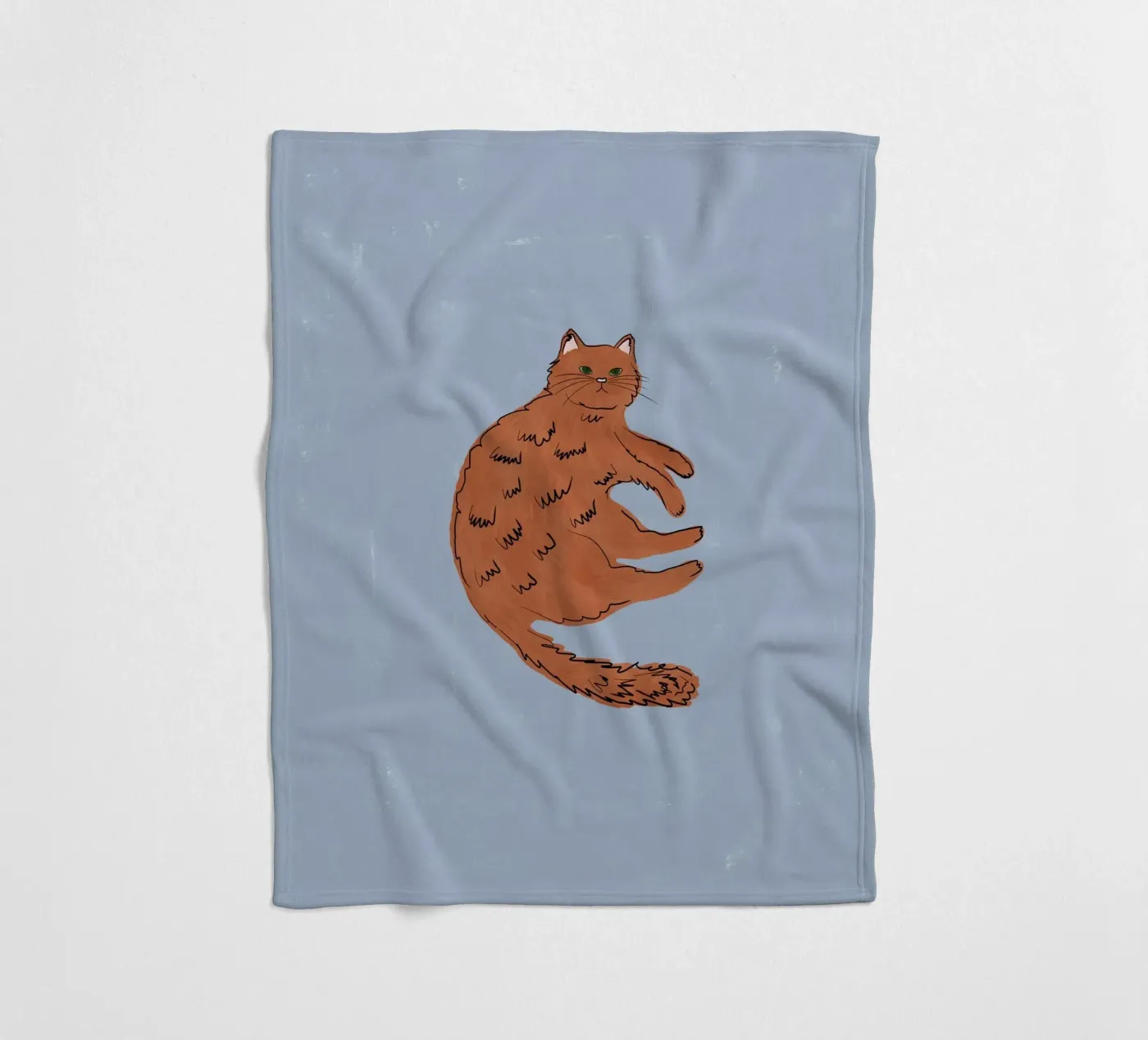 Chat gingembre plaid polaire de Orara Studio