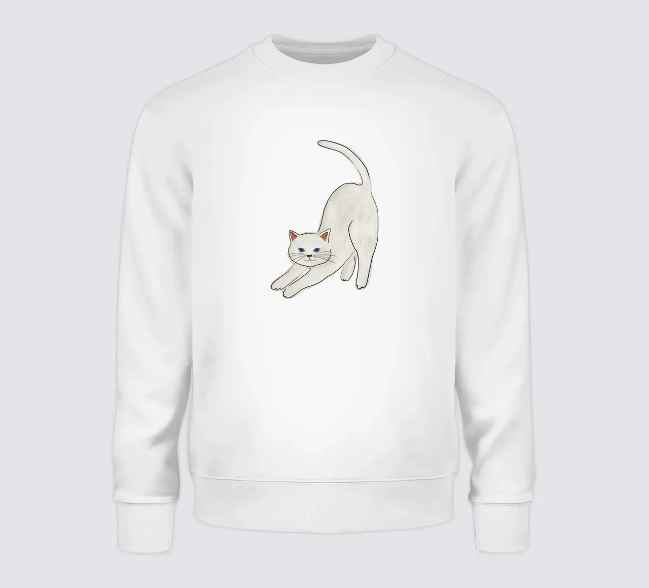 Gatto bianco felpa da Orara Studio